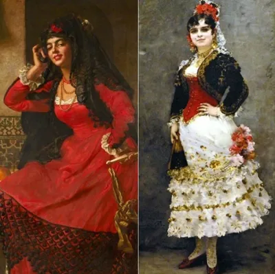 Красота по-испански: сеньоры и сеньориты в национальных костюмах на  картинах известных художников