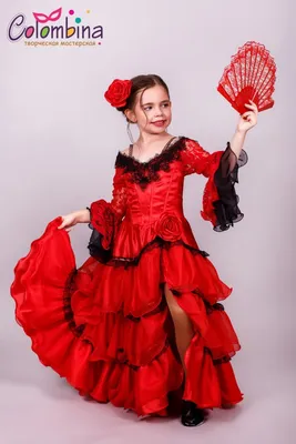 Костюм Кармен, испанки 694. Национальный испанский костюм для девочки  купить в интернет-магазине: фото, описание, отзывы