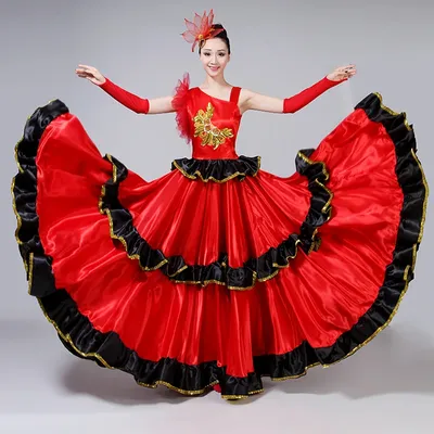 Платья для бальных танцев, красное, испанское платье, костюм для фламенко,  одежда для взрослых, сценический конкурс, одежда для представлений, DN3045  | AliExpress