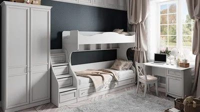 Детские кровати Италия с отделкой шпоном дерева купить по лучшим ценам в  Москве