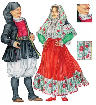 Национальная украинская одежда на старых открытках
