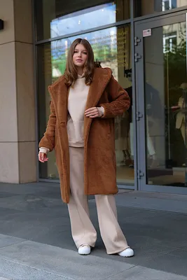 Итальянское прямое пальто с поясом, 110 см, модель П-30, размер 48 в Москве  в интернет-магазине Queen Furs