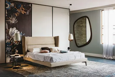 Итальянская кровать с мягким изголовьем 180 Sinfoni. Купить мебель Италии в  Москве - магазин DECO MOLLIS