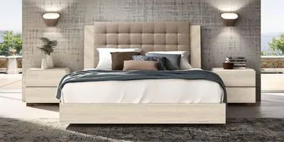 Мягкая дизайнерская интерьерная кровать из экокожи с газовым подъемным  механизмом в стиле Лофт