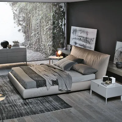 Кровать с мягким изголовьем Suite lSU от Alivar из Италии - купить в Москве  в салонах ТРИО-Интерьер