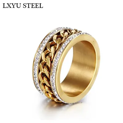 Модные ювелирные кольца из нержавеющей стали, итальянские  золотистые/цветные кольца для женщин, циркониевые обручальные кольца для  женщин | AliExpress