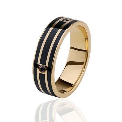 Купить Обручальное кольцо Fellini — Итальянская ночь с эмалью и  бриллиантами 000015963 PRT--WRST021 в интернет магазине Злато