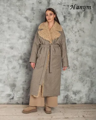 Итальянское вязаное пальто с мехом песца 1312-27 купить недорого - Москва