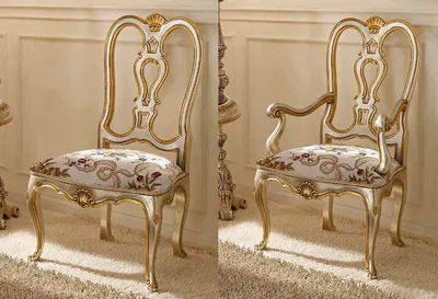 Итальянские стулья в классическом стиле с сиденьем и спинками обитыми тканью