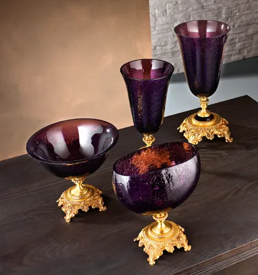 Итальянская ваза BAROCCO Big vase/Violet-Gold фабрики EUROLUCE LAMPADARI -  Ital-Collection