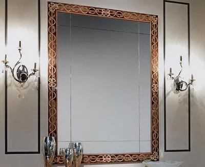 Зеркало винтажное в итальянском стиле в кованой художественной позолоченной  раме