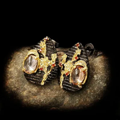 Итальянские золотые серьги с цветными камнями 4.23ct – купить за 45 500 ₽ в  интернет-магазине Mister Diamond с бесплатной доставкой