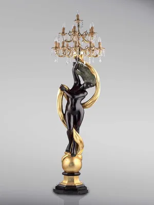 Итальянские бронзовые канделябры Venus on globe фабрики Fonderia Artistica  Ruocco - Ital-Collection