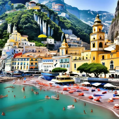 Город Атрани на побережье Амальфи, Сорренто, Италия. Стоковое Фото -  изображение насчитывающей цветасто, зодчества: 168515950