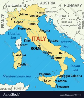 Map of italy Royalty Free Vector Image - VectorStock