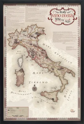 Map of Italy in Europe with Regions and Cities