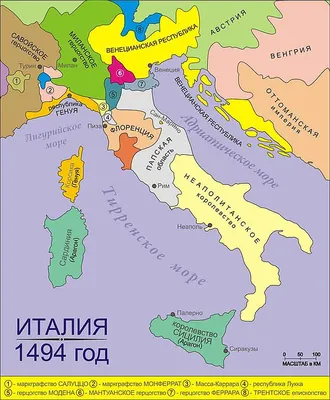 Италия. Физическая карта - Страны мира - Каталог | Каталог векторных карт