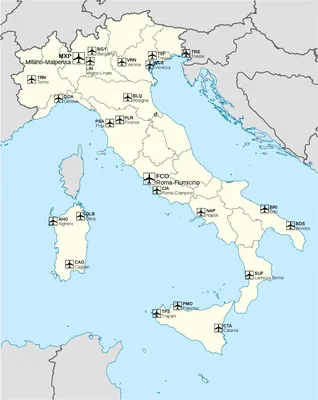 Large detailed physical map of Italy in russian | Italy | Europe | Mapsland  | Maps of the World