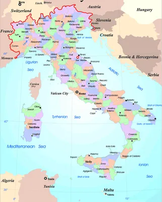 Карты Италии. Подробная карта Италии на русском языке.