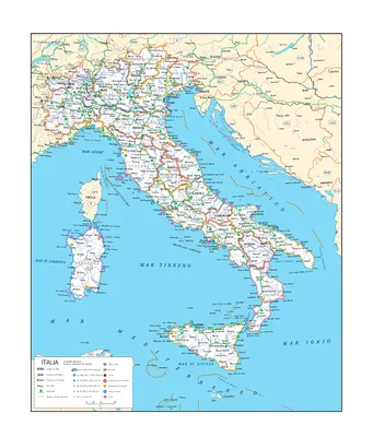 Map of Italy (on acryl+magnets) | Карта, Карта мира для декора, Настенные  карты