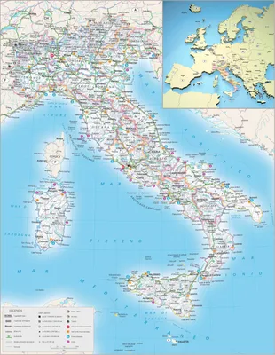 Границы и флаг страны италии выбраны на карте европы | Премиум Фото