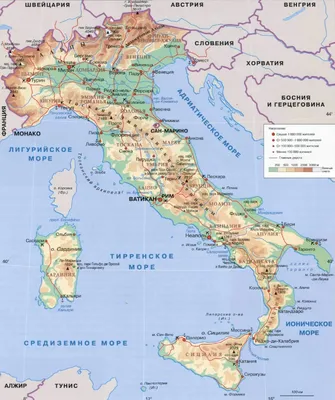 Карты Кампании (Италия). Подробная карта Кампании на русском языке с  отелями и достопримечательностями