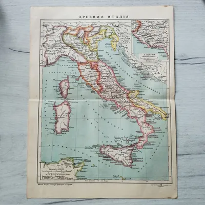 Карта Италии (на итальянском языке) - купить | КАРО