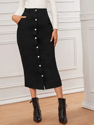 Классическая женская юбка французский трикотаж черная купить в Днепре -  интернет магазин Olivia Gordivol