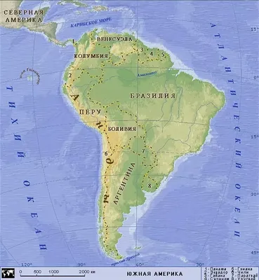 Уругвай карта Южной Америки - карта Уругвай Южная Америка (Южная Америка -  Америка)