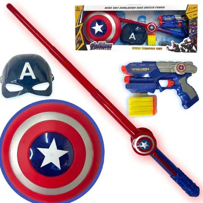Капитан Америка фигурка игрушка 30 см/Супергерой Марвел Captain America -  купить с доставкой по выгодным ценам в интернет-магазине OZON (880895716)