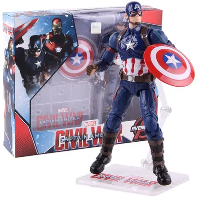 Капитан Америка игрушка подвижная, Купить фигурку Капитана Америки из  фильма Первый мститель Противостояние в интернет магазине Toyszone.ru
