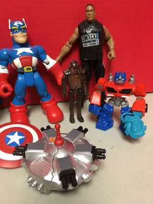 Lot Of Mix Toys Figures Batman Optimus Prime Captain America Baseball WWF  DrDoom | eBay