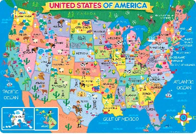 Карта Северной Америки на русском языке со странами и столицами - AnnaMap.ru