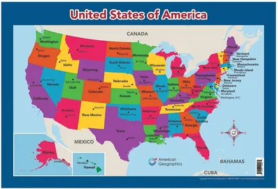 Карта Соединенных Штатов Америки (США) начала 20 века (1906 год) — Abali.ru