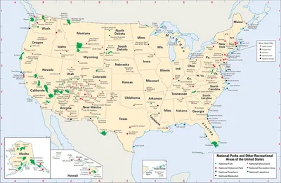 Достопримечательности США на карте - достопримечательности карта США  (Северная Америка - Южная Америка)