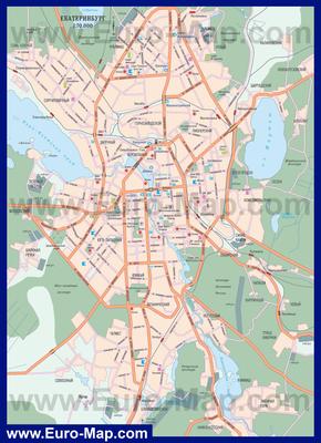 Карта города Екатеринбурга. Подробная карта г.Екатеринбург и окрестностей |  GPS info - Всё о GPS технологиях