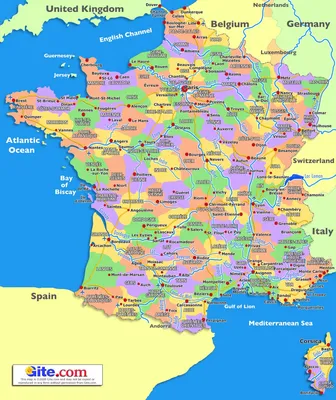 Карта Франции на русском языке с городами. Франция на карте мира —  Туристер.Ру