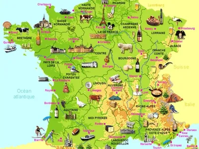 Карта Франции с городами и провинциями на русском языке | Карта, Франция,  Город