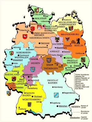 Карта Германии. Города и земли Германии | Путешествия по Миру | Дзен