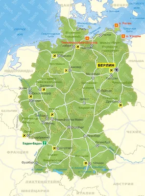 Немецкая карта Германии политическая | Карты Германии