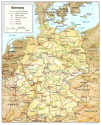 Подробная Карта Германии С Регионами, Штатами И Городами, Столицами  Клипарты, SVG, векторы, и Набор Иллюстраций Без Оплаты Отчислений. Image  84214445