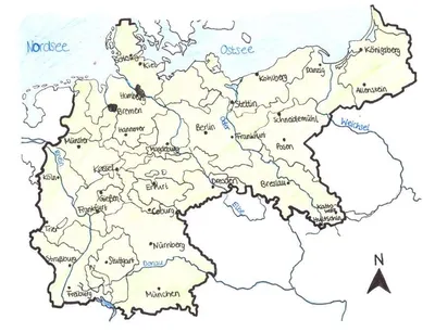 Карта Германии 158х108 см (картон)