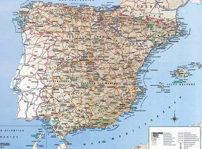 Карта Испании на стену купить