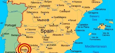 Карта Испании по квадратам с индексами