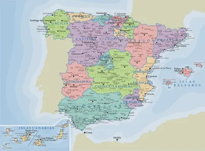 Карты Испании. Подробная карта Испании на русском языке с курортами и  отелями