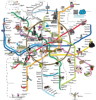 Карта Москвы в чёрно-белом стиле — Mapny