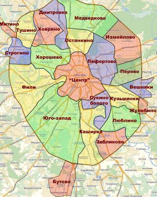 Схема и туристическая карта Москвы : памятников и достопримечательности