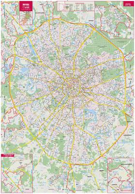 Карта Москвы территориально-административная складная двухсторонняя -  купить в Москве оптом и в розницу в интернет-магазине Deloks