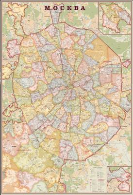 Настенные карты Москвы и Московской области. Купить настенные карты с  установкой в Москве
