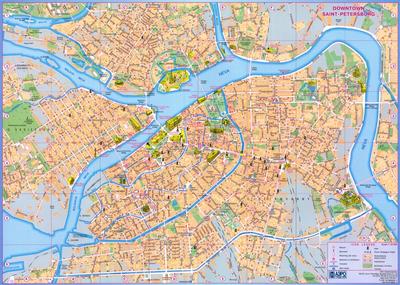 Купить карту Санкт-Петербурга на английском языке